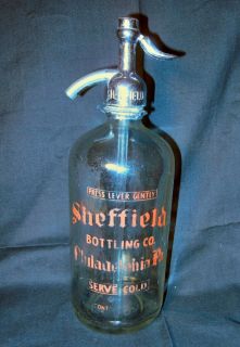 Antique Sheffield Bottling Co Philadelphia Setzer Soda Bottle