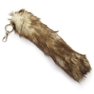 Big Faux Fox Fur Tail Keychain Tassel Bag Handbag Pendant Accessory 