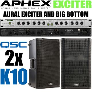 2x QSC K10 Powered 10 Speakers Aphex Aural Exciter Big Bottom 