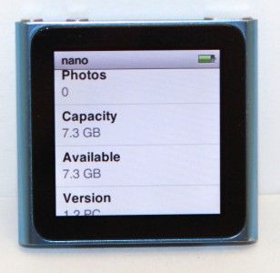 Apple iPod Nano 6th Gen 8GB PC689LL Blue Used