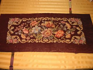    Antique Victorian Needlepoint Needle Point Piano Bench Cushion