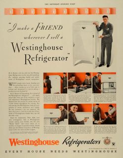 1934 Ad Kitchen Appliance Refrigerator Westinghouse Original 