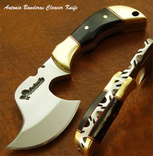 Antonio Banderas Custom Cleaver Knife Chopper Skinning Bull Horn 