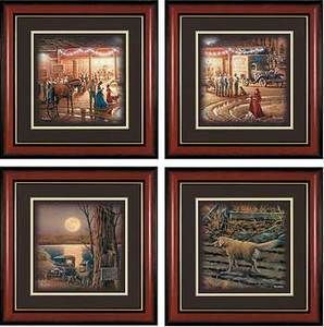 Terry Redlin Framed Harvest Moon Ball Set of 4 Prints