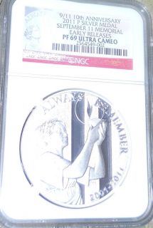    Medal September 11 NGC PF69 Ultra Cameo 9 11 10th Anniversary Coin