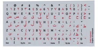 Arabic Keyboard Stickers Grey Non Transparent Background Language 