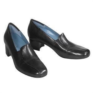 Aravon by New Balance Ann Womens Black Leather Slip on Comfort Dress 