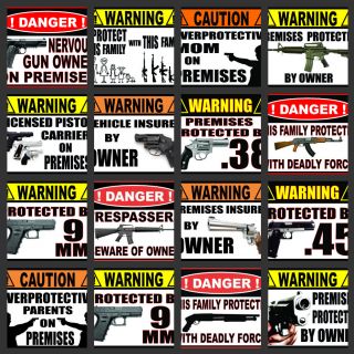   Warning Stickers Pick Four 4 4 x 3 AR 15 Colt Smith Wesson