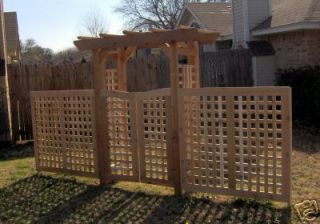 New Cedar Garden Arbor Pergola with Extended Sides Gate