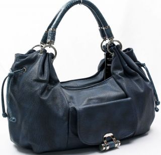 Navy Blue Arcadia USA Designer XL Handbag Purse Hobo