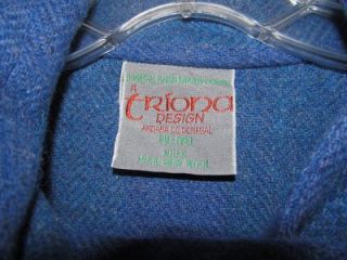 Triona Ardara Donegal Ireland Hand Woven Tweed Blue Cape Sleeves One 