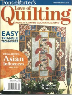   & Porters Love of Quilting Magazine March April 2009 ~ Asian Quilts