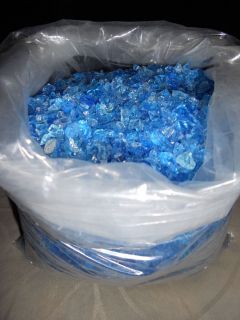 New Aquarium Fish Tank Gravel Glass Chips Substrate Approx 8 lbs Blue 