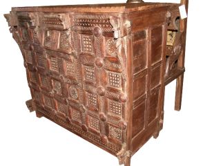 Antique Furniture Sideboard Tribal Carved Wood Cabinet Chest Buffet 