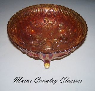 Vintage Imperial Marigold Carnival Glass Bowl Open Rose