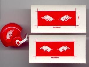 Old 1970s Arkansas Razorbacks SM Football Helmet Decals