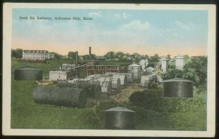 121709 Lesh Oil Refinery Vintage Arkansas City KS Postcard