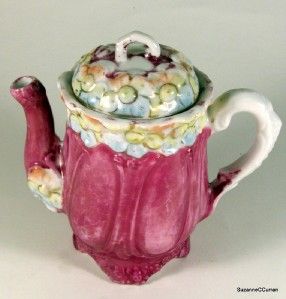 Antique German Porcelain Pink Lusterware Toy Child Tea Set Germany