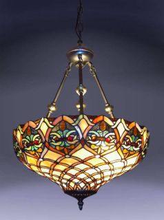 ARIELLE 16 x50 H Stained Glass Tiffany Style Hanging Pendant Lamp 