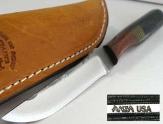Anza USA Utility Hunter File Work Blade Wood Spacer Knife AZ108