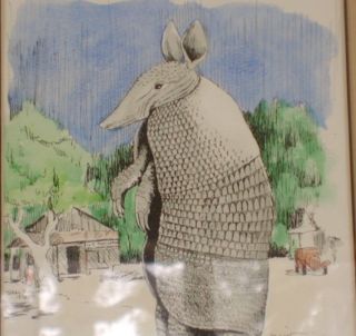 This is a Sam Smith armadillo picture created in pen & ink. Hand 