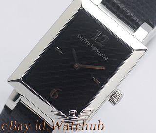 Emporio Armani Classic Ladies Black Leather Strap Watch