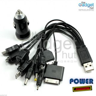   UNIVERSAL USB MULTI CAR CHARGER CABLE MOBILE MP3 PC APPLE NOKIA HTC