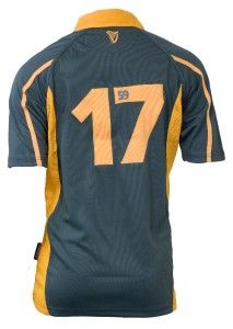 Official Guinness Charcoal and Mustard Mesh Rugby Shirt