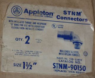   Liquidtight Connector 90 Deg 1 5 Appleton Electric STNM 90150