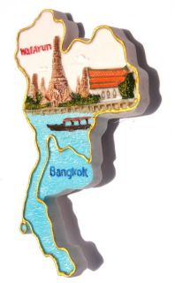 Temple of The Dawn Thailand Souvenir Map Fridge Magnet
