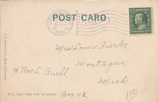 Arthur High School Saginaw Michigan Old 1900s Postcard