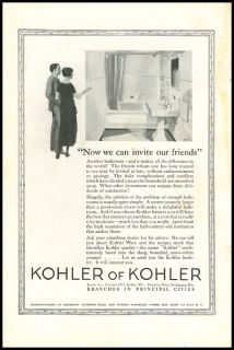 1920s Vintage Ad for Kohler Bathroom Fixtures 1154