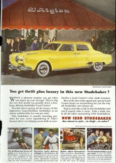 1950 yellow STUDEBAKER Cruiser CAR AD LAiglon 50s