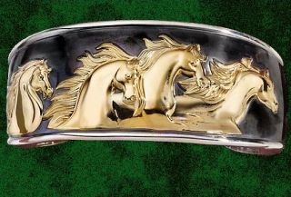 Kabana Horse Cuff Bracelet 14k Gold 925 Sterling Gorgeous Retails for 