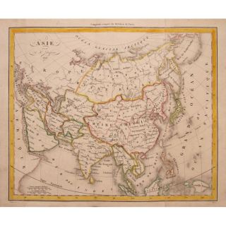 antique map asia japan korea china india dufour 1828 title asie par a 