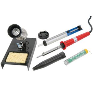 DIY Soldering Iron Starter Tool Kit Set with Iron Stand Solder 