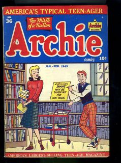 Archie Comics 36 1949 Vintage Archie