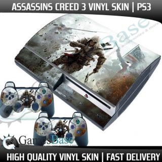Assassins Creed 3 Playstation 3 Skin Decal Stickers + 2 Vinyl 