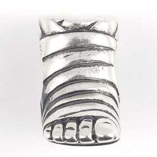ARGENTO MIAN 925 Sterling Silver Mummy Bandage Foot Bead Charm  