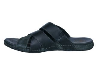 Merrell Mens Sandals Arrigo Black Leather Slip on Slides J38931 Sz 11 