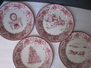 Holiday Tin Plates Restoration Hardware Assorted Set of 4 in Box