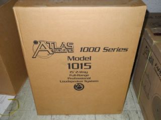 Atlas Sound 1015 2 Way 15 Full Range Speaker System 2x6 Horn NOS 