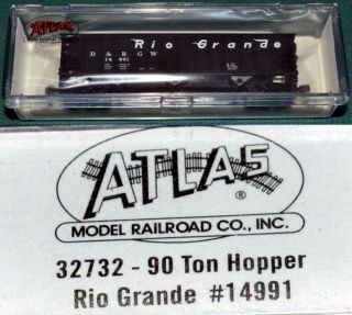 Rio Grande D RGW 14991 90 Ton Hopper Atlas 32732 N Scale O10 17
