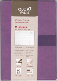 Quo Vadis 2013 Business Weekly Planner 4 x 6 Texas Cover Violet