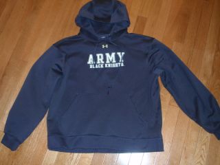   Extra Large Under Armour Army Black Knights Charcoal Hoodie Sweatshirt