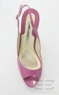 Brian Atwood Purple Patent Leather Lucite Heel Slingbacks Size 40 