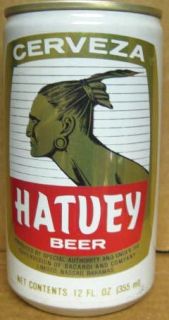 Hatuey Beer White Can Indian Auburndale Florida GRADE1
