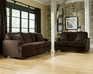 Ashley Furniture Atmore Chocolate Living Room Set Sofa Loveseat 12802 