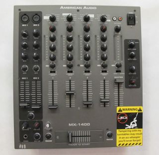 Mint American Audio Mixer MX 1400 w Power Cord Manual DJ Mixer Tested 