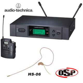 Audio Technica ATW3110 Wireless System OSP HS 06 Tan Earset Headset 